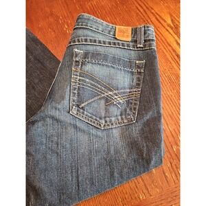 BKE Womens Jeans Culture Crop Capri Blue Denim Dark Wash Sz‎ 31 (A508)